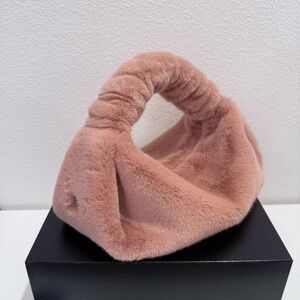 Alexander Wang Faux Fur crystal-embellished Scrunchie Small Bag